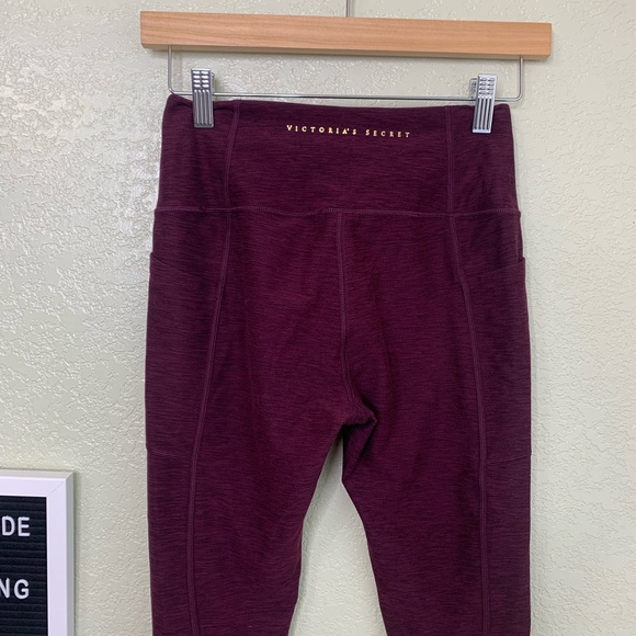 Victoria Secret 7/8 Plum Purple Leggings Size Medium With Size Pockets - Picture 7 of 12